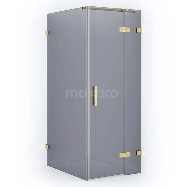 Diamond Shower enclosure | 100x80 cm Light gold Smoke glass Pivot door Rectangle CDB223510321LG