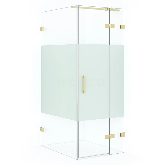 Diamond Shower enclosure | 100x80 cm Light gold Clear with matt strip Pivot door Rectangle CDB223510323LG