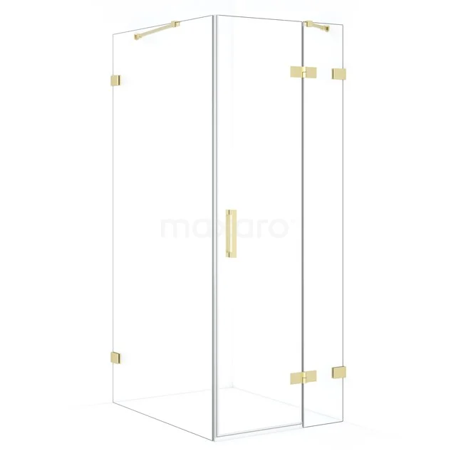 Diamond Shower enclosure | 90x80 cm Light gold Clear glass Pivot door Rectangle CDB223509420LG