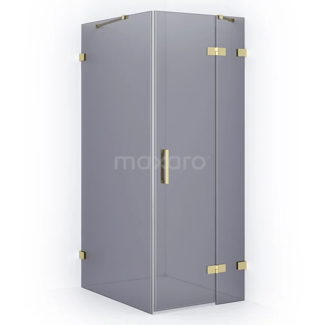 Diamond Shower enclosure | 100x80 cm Light gold Smoke glass Pivot door Rectangle CDB223510421LG