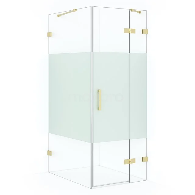Diamond Shower enclosure | 100x80 cm Light gold Clear with matt strip Pivot door Rectangle CDB223510423LG