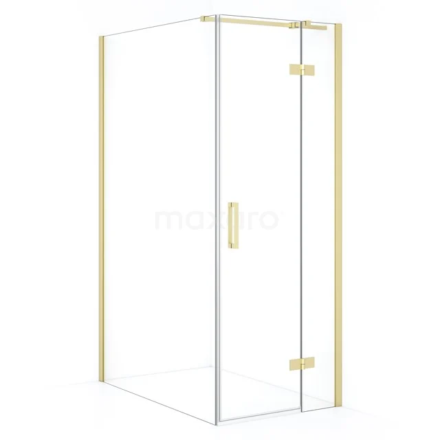 Diamond Shower enclosure | 110x80 cm Light gold Clear glass Pivot door Rectangle CDB223511310LG
