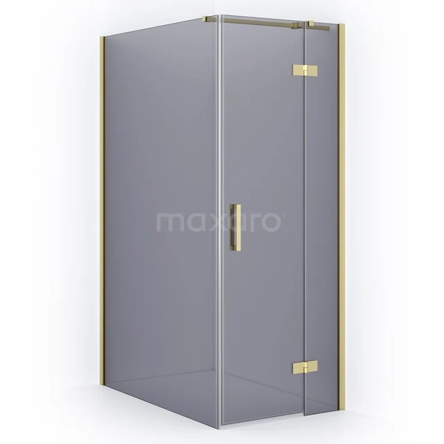 Diamond Shower enclosure | 120x80 cm Light gold Smoke glass Pivot door Rectangle CDB223512311LG