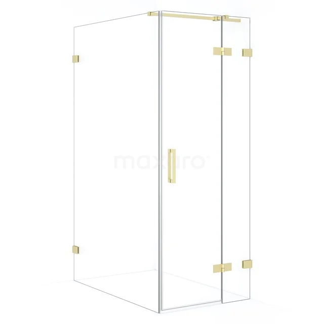 Diamond Douchecabine | 110x80 cm Lichtgoud Helder glas Draaideur Rechthoek CDB223511320LG