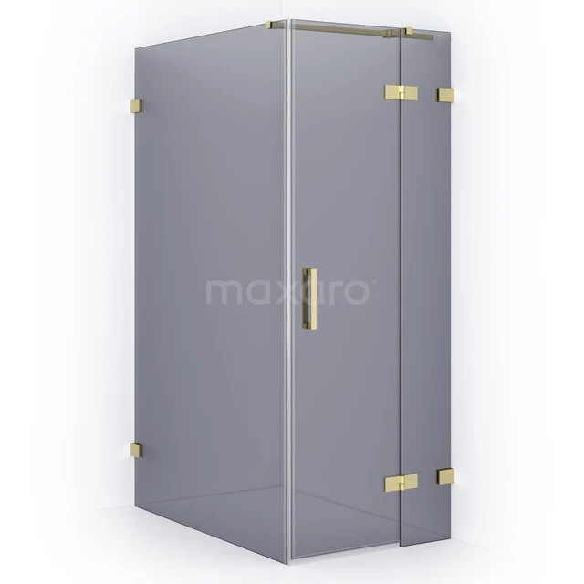 Diamond Shower enclosure | 120x80 cm Light gold Smoke glass Pivot door Rectangle CDB223512321LG
