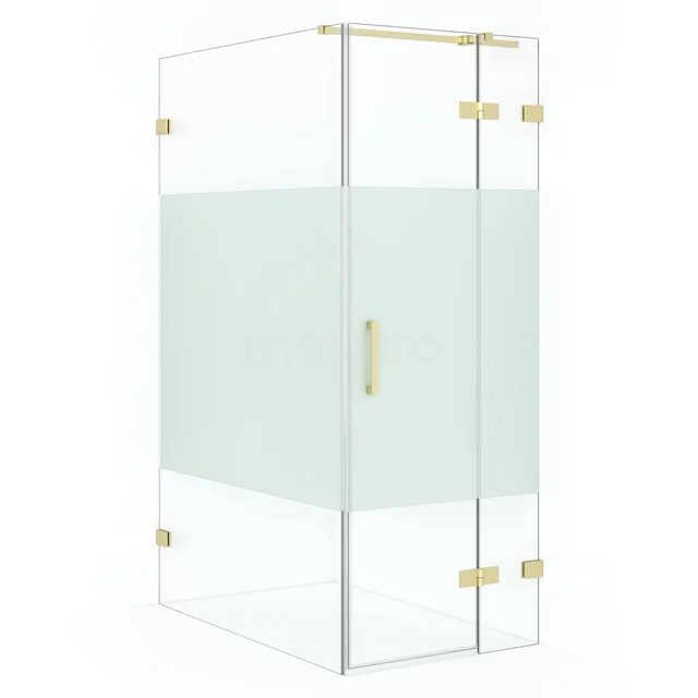 Diamond Shower enclosure | 110x80 cm Light gold Clear with matt strip Pivot door Rectangle CDB223511323LG