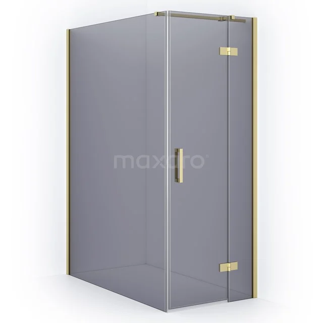 Diamond Shower enclosure | 140x80 cm Light gold Smoke glass Pivot door Rectangle CDB223514311LG