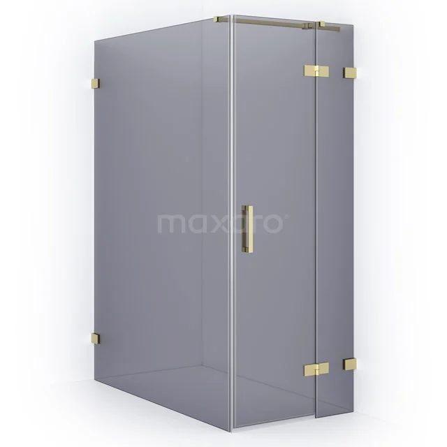 Diamond Shower enclosure | 140x80 cm Light gold Smoke glass Pivot door Rectangle CDB223514321LG