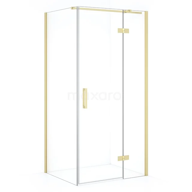 Diamond Douchecabine | 90x70 cm Lichtgoud Helder glas Draaideur Rechthoek CDB223607310LG