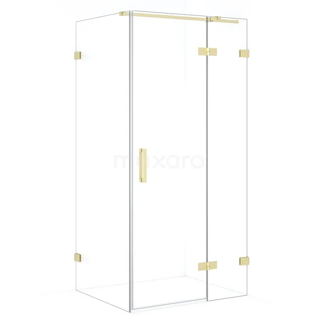 Diamond Duschkabine | 100x70 cm Helles Gold Drehtür Rechteck CDB224607320LG