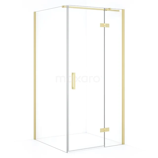 Diamond Duschkabine | 100x100 cm Helles Gold Drehtür Quadrat CDB224610310LG