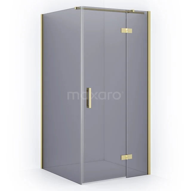 Diamond Shower enclosure | 90x90 cm Light gold Smoke glass Pivot door Square CDB223609311LG