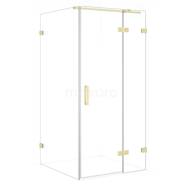Diamond Shower enclosure | 90x90 cm Light gold Clear glass Pivot door Square CDB223609320LG