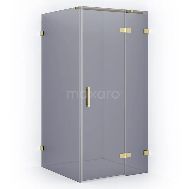 Diamond Duschkabine | 90x90 cm Helles Gold Drehtür Quadrat CDB223609321LG