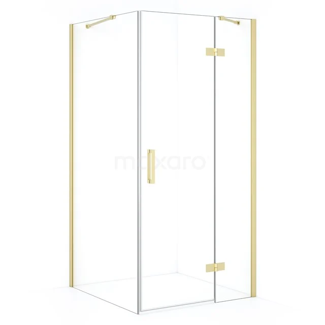 Diamond Shower enclosure | 90x90 cm Light gold Clear glass Pivot door Square CDB223609410LG