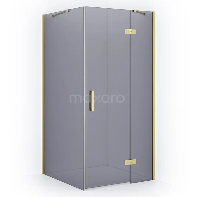 Diamond Shower enclosure | 100x100 cm Light gold Smoke glass Pivot door Square CDB224610411LG