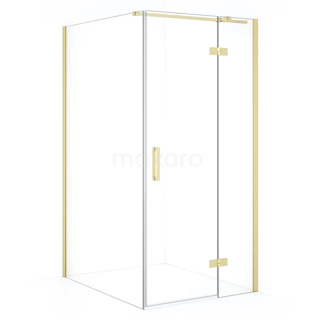 Diamond Douchecabine | 110x90 cm Lichtgoud Helder glas Draaideur Rechthoek CDB223611310LG