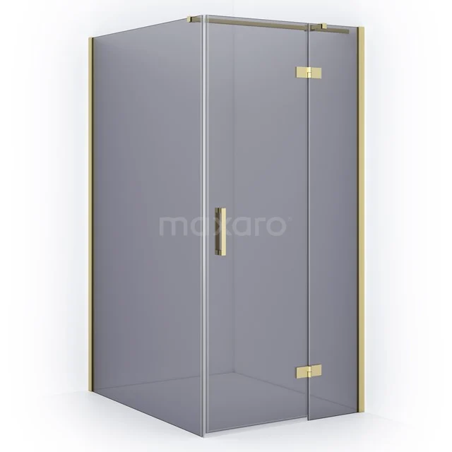 Diamond Shower enclosure | 120x90 cm Light gold Smoke glass Pivot door Rectangle CDB223612311LG