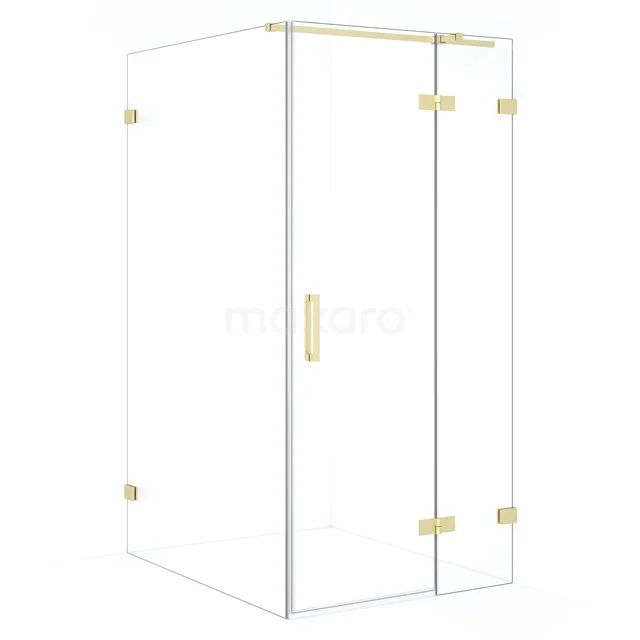 Diamond Douchecabine | 110x100 cm Lichtgoud Helder glas Draaideur Rechthoek CDB224611320LG