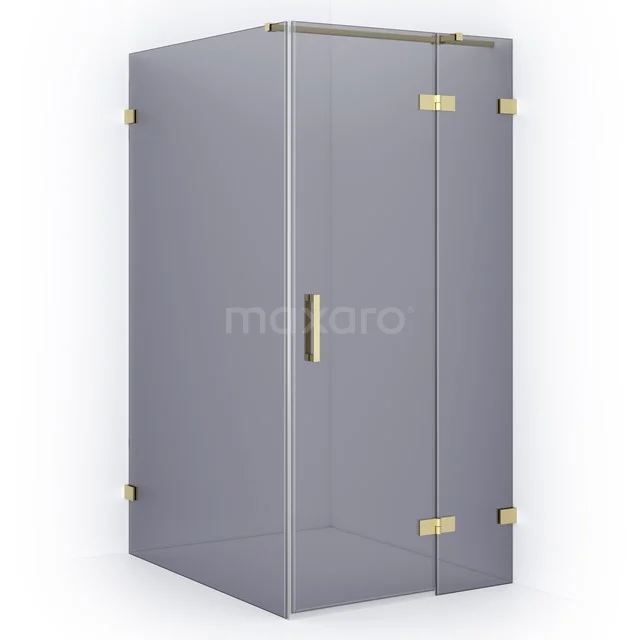 Diamond Duschkabine | 110x100 cm Helles Gold Drehtür Rechteck CDB224611321LG