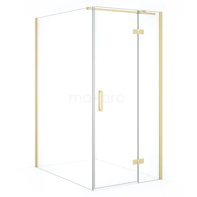 Diamond Shower enclosure | 140x100 cm Light gold Clear glass Pivot door Rectangle CDB224614310LG