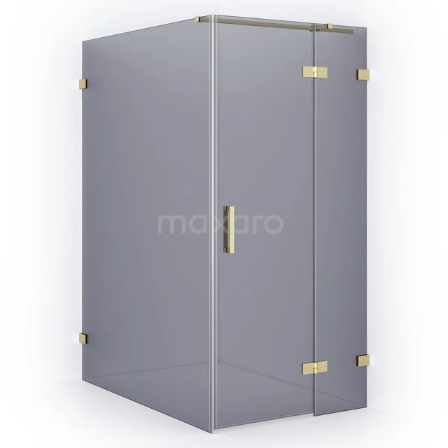 Diamond Shower enclosure | 140x90 cm Light gold Smoke glass Pivot door Rectangle CDB223614321LG