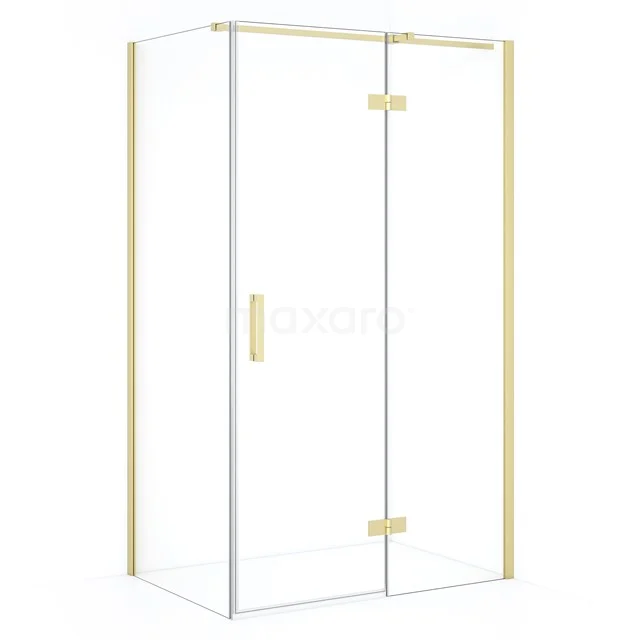 Diamond Shower cabin | 110x80 cm Light gold Clear glass Pivot door Rectangle CDB226508310LG
