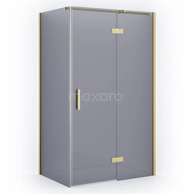 Diamond Shower cabin | 110x80 cm Light gold Smoke glass Pivot door Rectangle CDB226508311LG