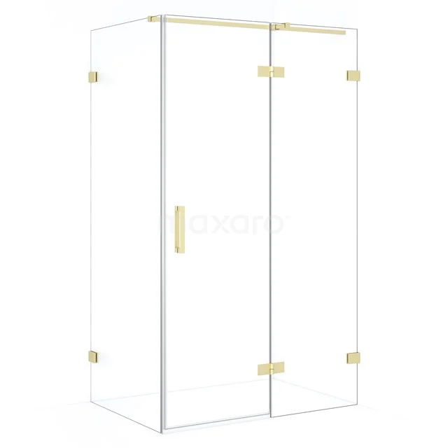 Diamond Shower cabin | 120x80 cm Light gold Clear glass Pivot door Rectangle CDB226608320LG