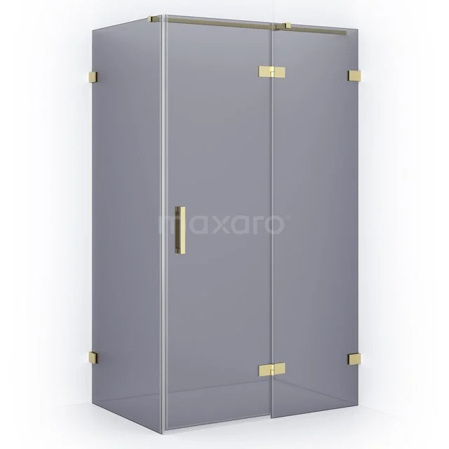 Diamond Shower enclosure | 120x80 cm Light gold Smoke glass Pivot door Rectangle CDB226608321LG