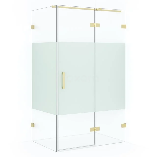 Diamond Shower cabin | 120x80 cm Light gold Clear with matt strip Pivot door Rectangle CDB226608323LG