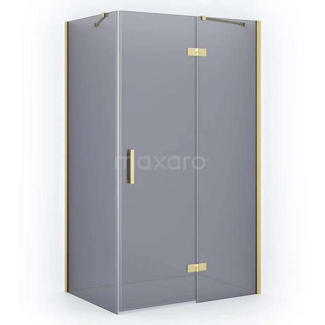 Diamond Shower enclosure | 120x80 cm Light gold Smoke glass Pivot door Rectangle CDB226608411LG
