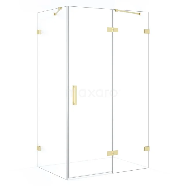 Diamond Shower enclosure | 120x80 cm Light gold Clear glass Pivot door Rectangle CDB226608420LG