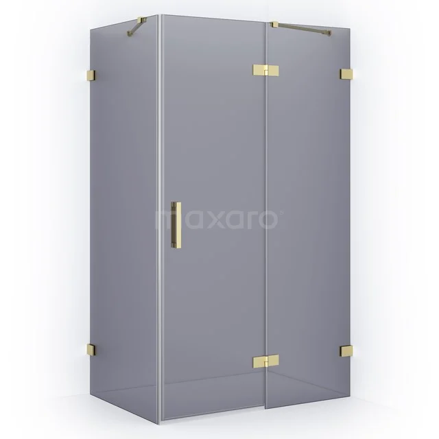 Diamond Shower enclosure | 120x80 cm Light gold Smoke glass Pivot door Rectangle CDB226608421LG