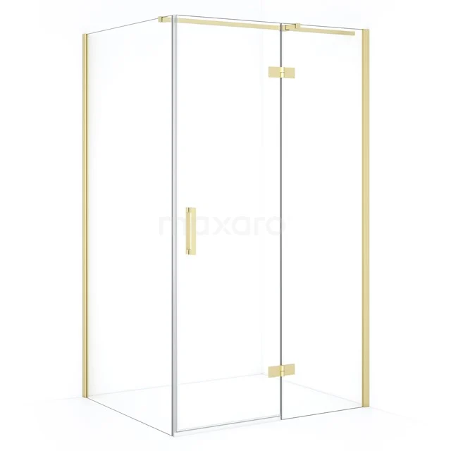 Diamond Shower enclosure | 110x90 cm Light gold Clear glass Pivot door Rectangle CDB226509310LG
