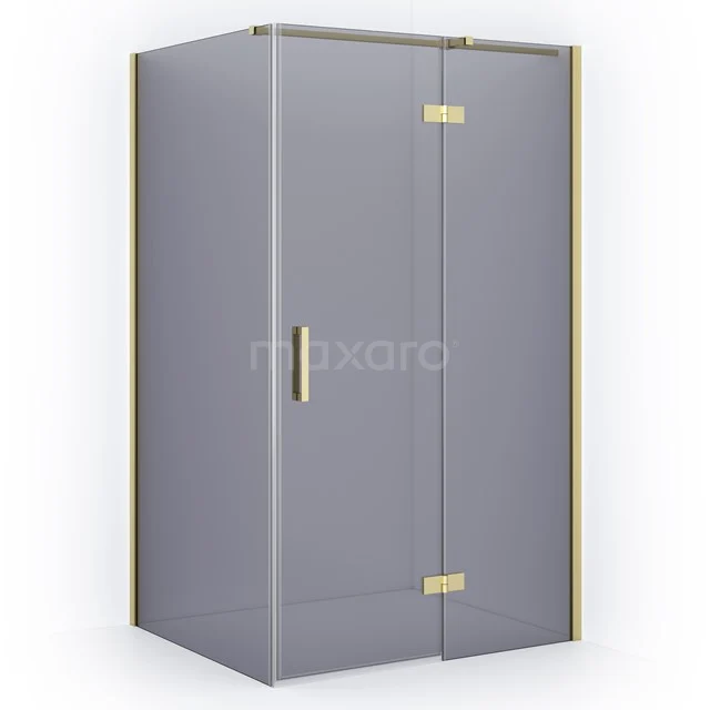 Diamond Shower enclosure | 120x100 cm Light gold Smoke glass Pivot door Rectangle CDB226610311LG
