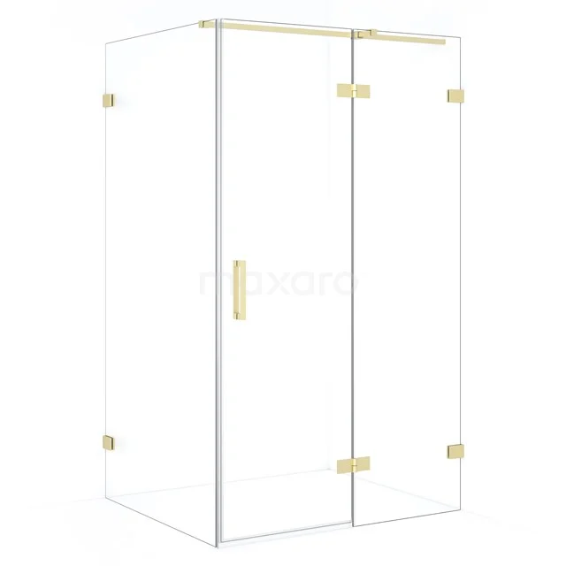 Diamond Douchecabine | 110x100 cm Lichtgoud Helder glas Draaideur Rechthoek CDB226510320LG