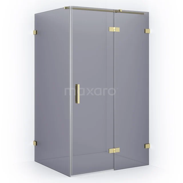 Diamond Duschkabine | 110x100 cm Helles Gold Drehtür Rechteck CDB226510321LG