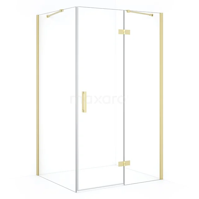 Diamond Shower enclosure | 110x90 cm Light gold Clear glass Pivot door Rectangle CDB226509410LG
