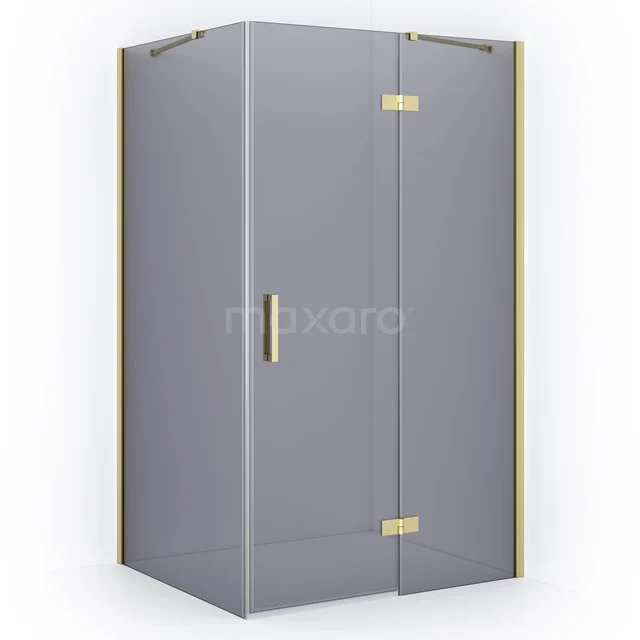 Diamond Shower enclosure | 120x90 cm Light gold Smoke glass Pivot door Rectangle CDB226609411LG
