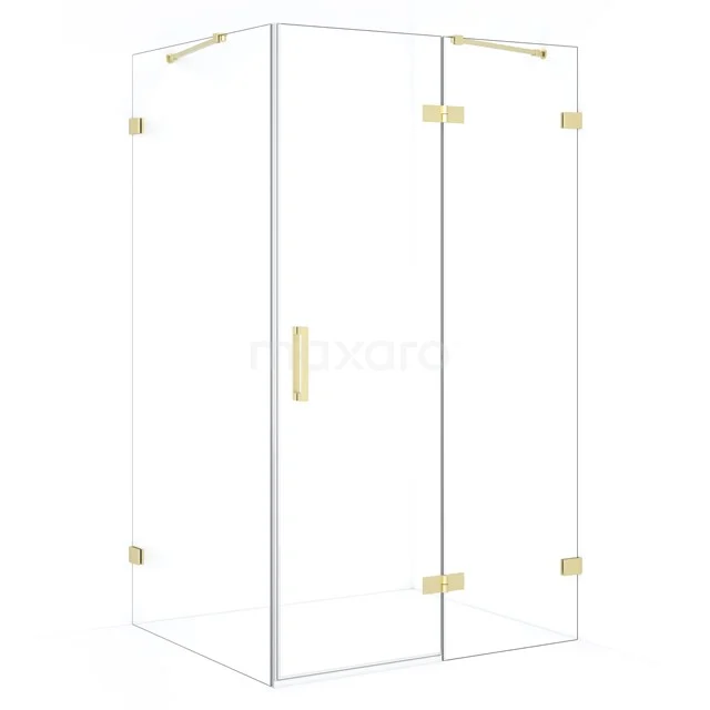 Diamond Shower enclosure | 110x100 cm Light gold Clear glass Pivot door Rectangle CDB226510420LG