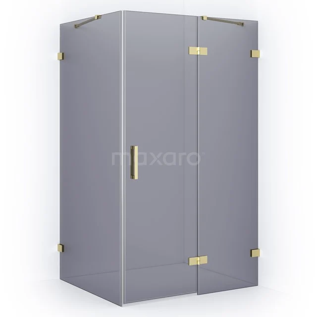 Diamond Duschkabine | 110x100 cm Helles Gold Drehtür Rechteck CDB226510421LG