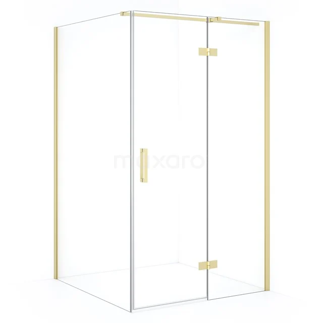 Diamond Douchecabine | 110x110 cm Lichtgoud Helder glas Draaideur Vierkant CDB226511310LG