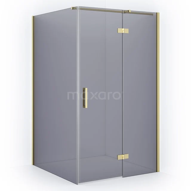 Diamond Shower enclosure | 120x110 cm Light gold Smoke glass Pivot door Rectangle CDB226611311LG