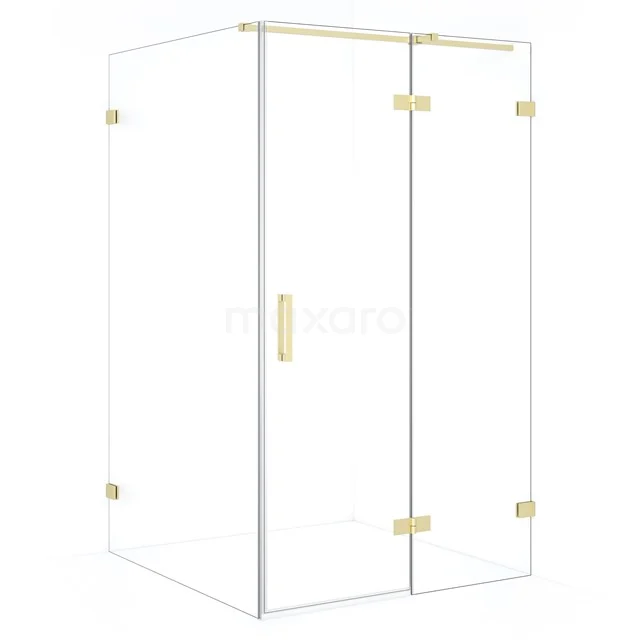 Diamond Douchecabine | 110x110 cm Lichtgoud Helder glas Draaideur Vierkant CDB226511320LG