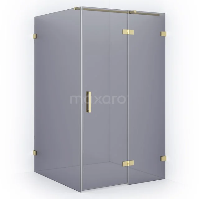 Diamond Shower cabin | 120x110 cm Light gold Smoke glass Pivot door Rectangle CDB226512321LG