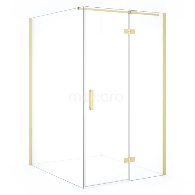 Diamond Douchecabine | 140x110 cm Lichtgoud Helder glas Draaideur Rechthoek CDB226514310LG