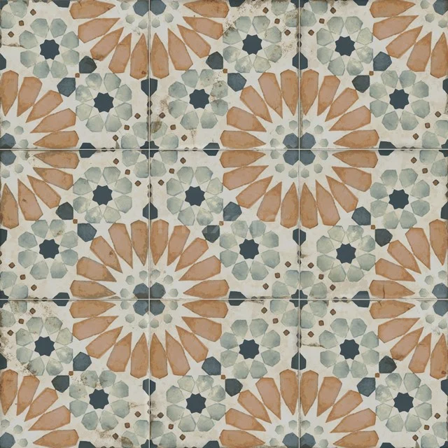 Vintage Flora Vloer-/Wandtegel | 20x20 cm Meerkleurig Decor 502-060101