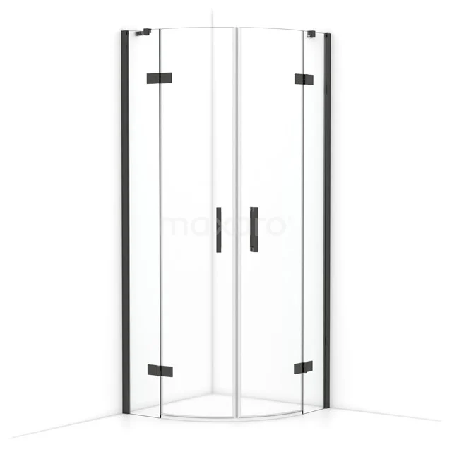 Diamond Shower cabin | 80x80 cm Black chrome Clear glass Pivot door Quarter round CDR20808410BCN