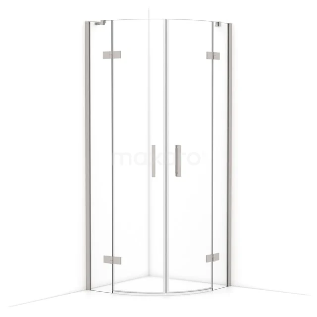 Diamond Shower cabin | 80x80 cm Stainless steel Clear glass Pivot door Quarter round CDR20808410BR